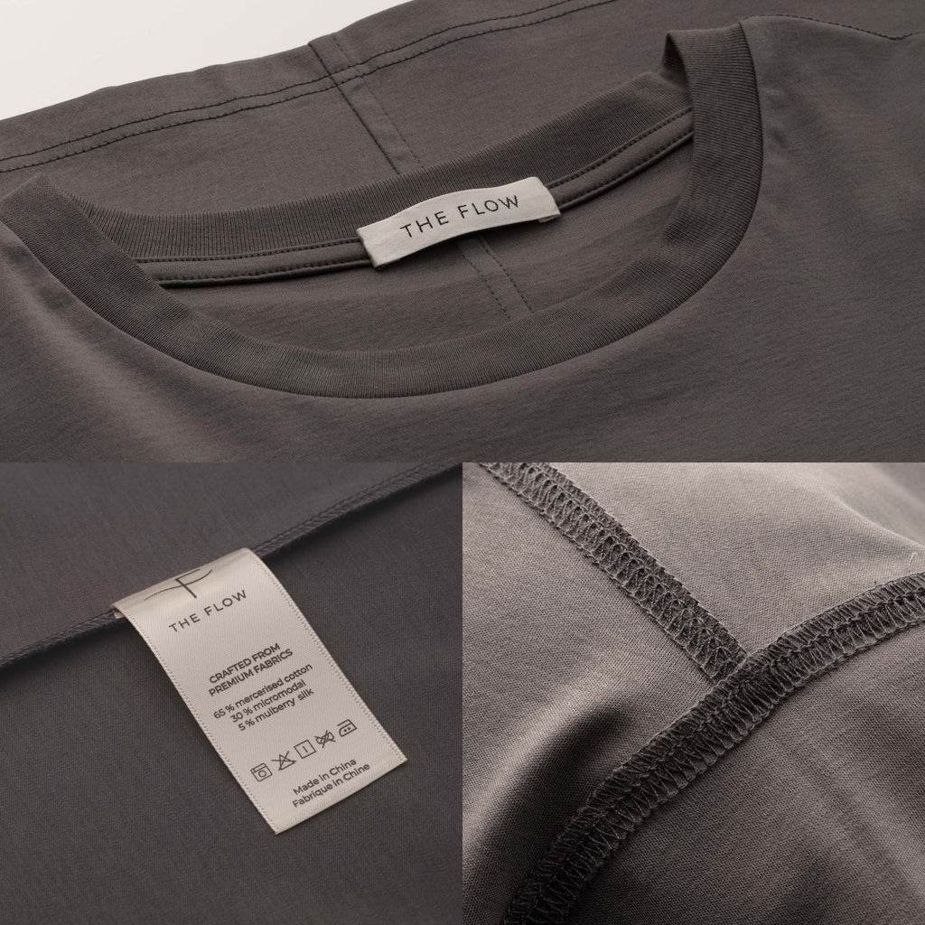 "THE FLOW" Silk Blend Oversized T-Shirt - GREY