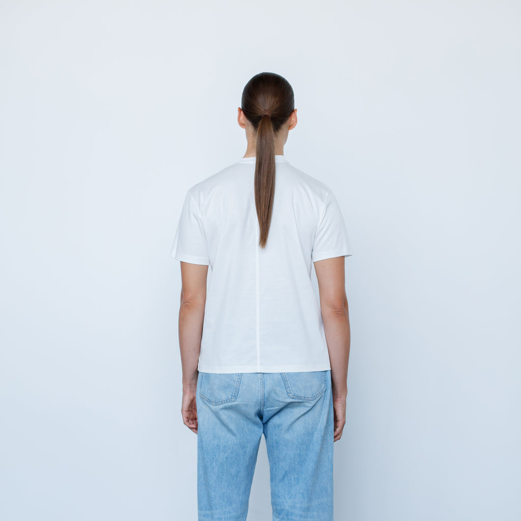 "THE FLOW" Silk Blend Regular T-Shirt - WHITE