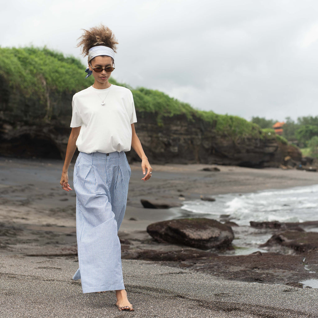 "THE FLOW" Silk Blend Regular T-Shirt - WHITE