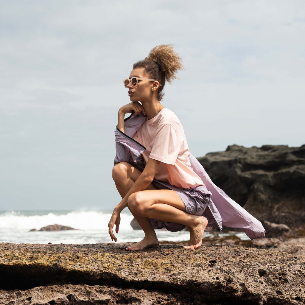 "THE FLOW" Silk Blend Regular T-Shirt - ROSE