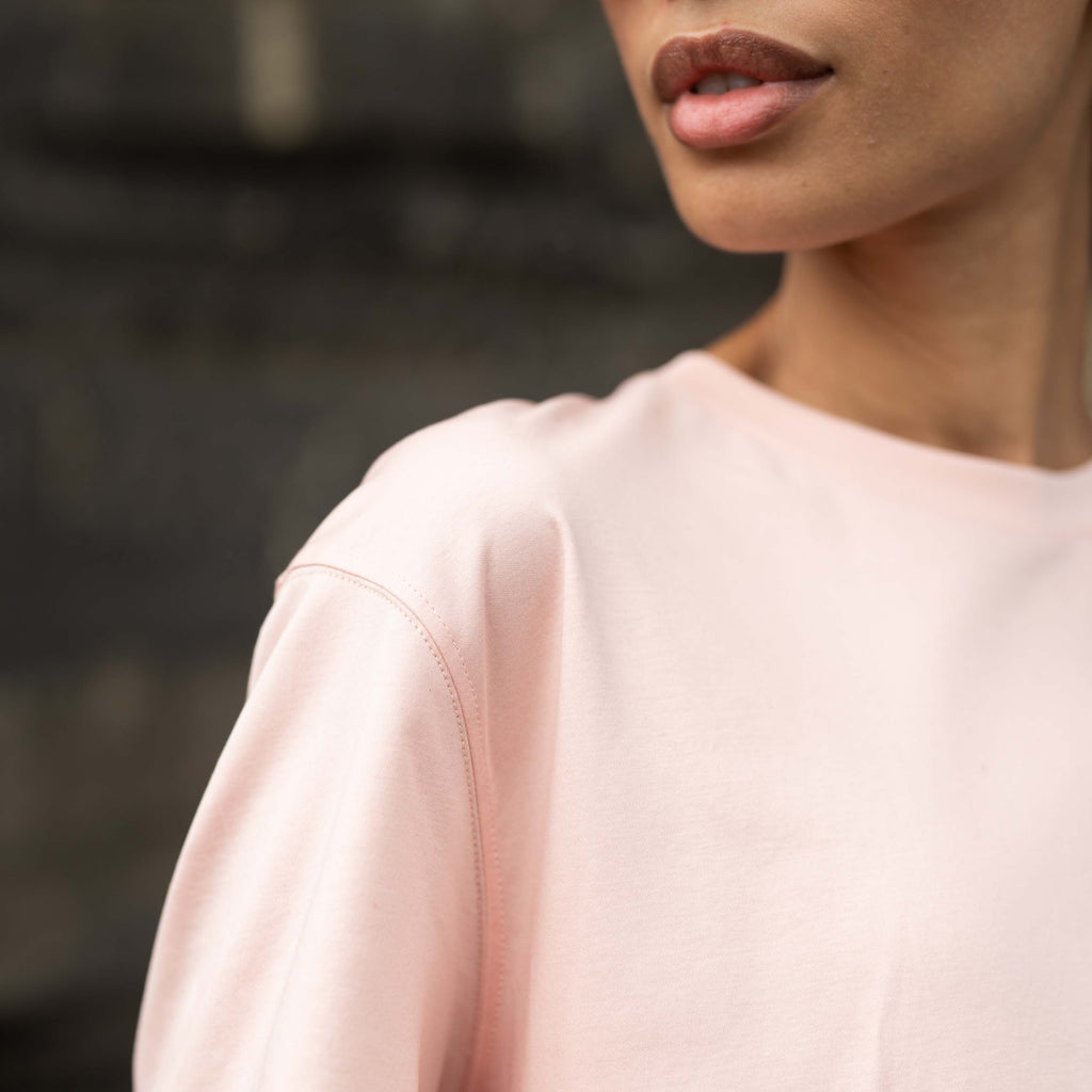 "THE FLOW" Silk Blend Regular T-Shirt - ROSE