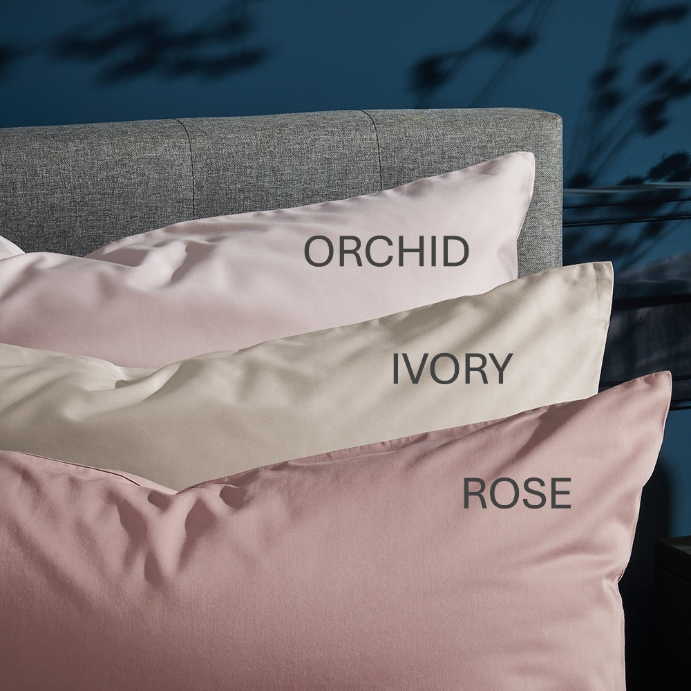 Premium Cotton Sateen Pillowcases (Set of 2) «LUMEN» ORCHID