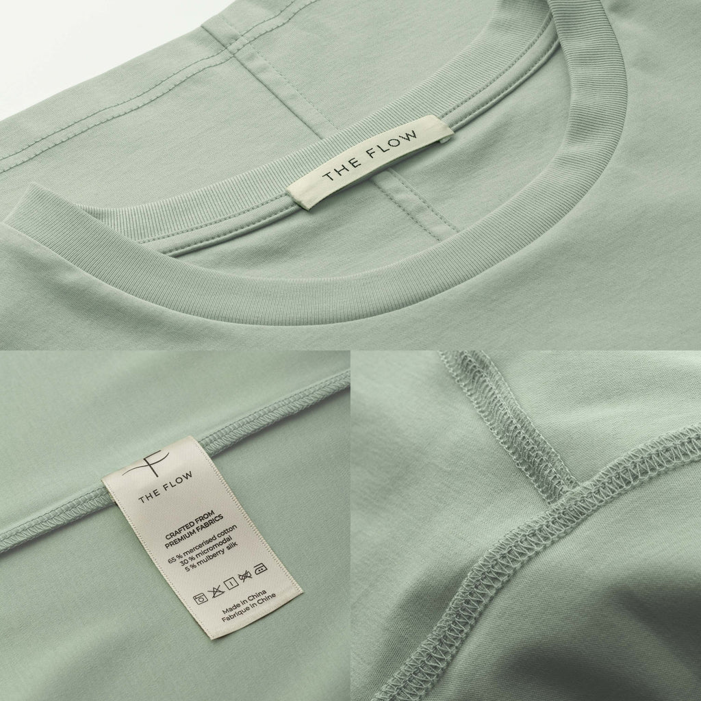 "THE FLOW" Silk Blend Oversized T-Shirt - GREEN