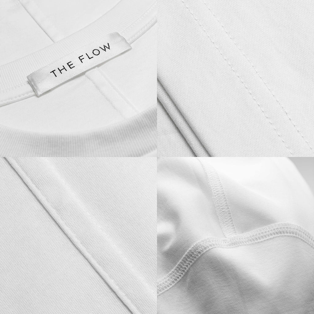 "THE FLOW" Silk Blend Regular T-Shirt - WHITE