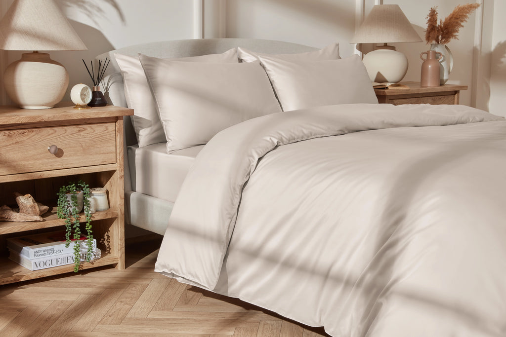 Premium Cotton Sateen Pillowcases (Set of 2) «LUMEN»  IVORY