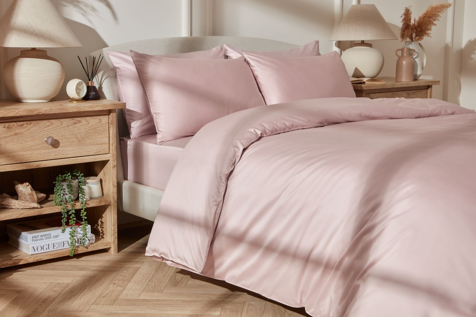 Premium Cotton Sateen Fitted Sheet «LUMEN» ROSE