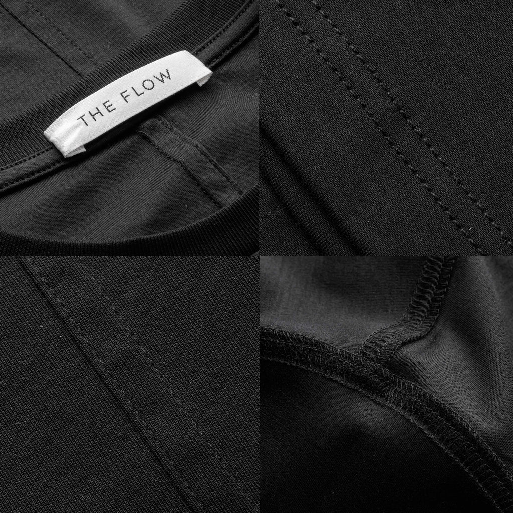"THE FLOW" Silk Blend Oversized  T-Shirt - BLACK